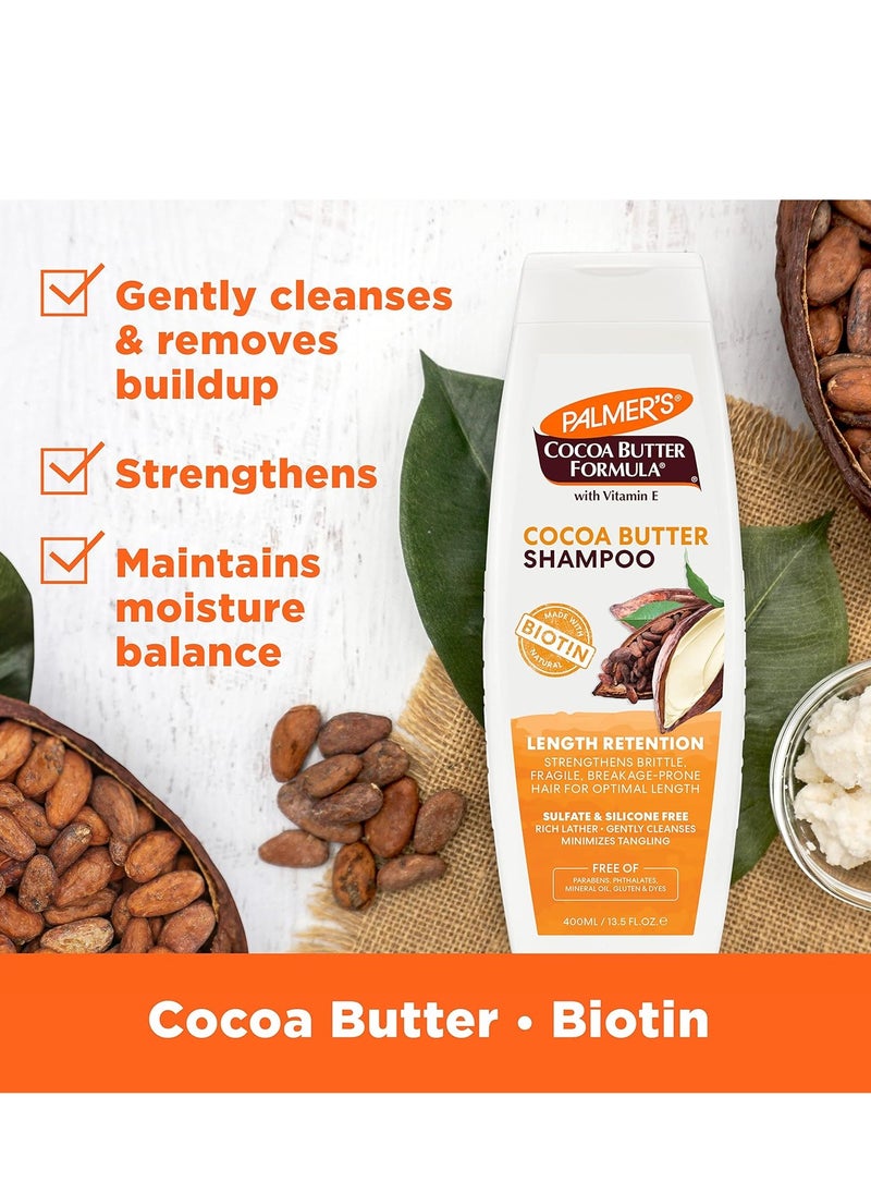 PALMER'S - Palmer's Cocoa Butter Formula Biotin Length Retention Shampoo, 13.5 Fl Oz - Image 1