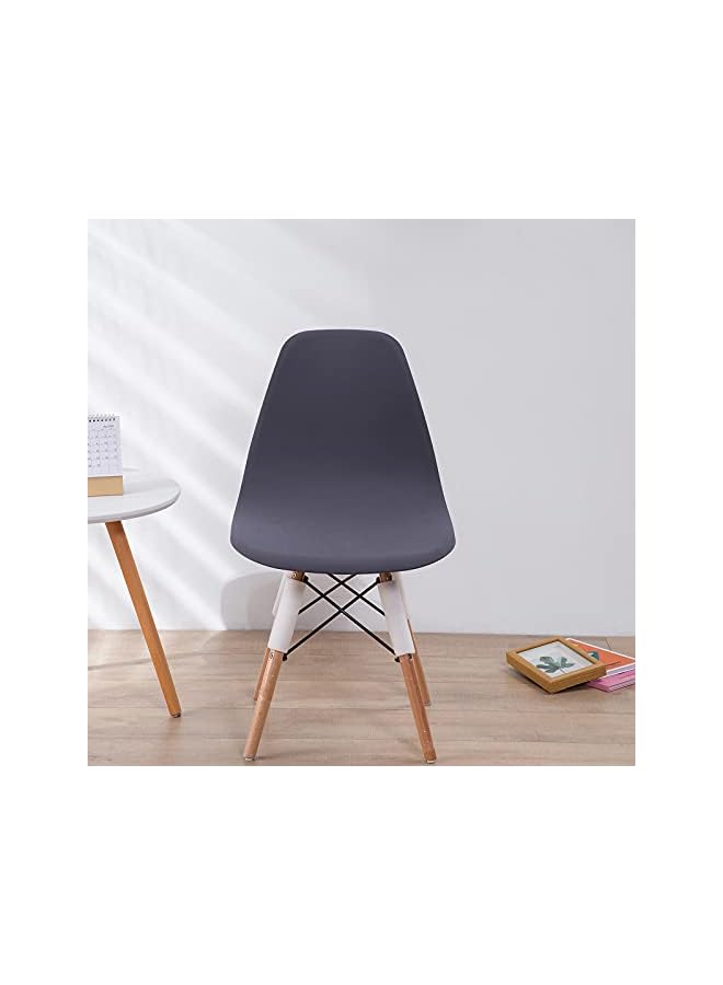 The Bros Shell Chair Cover Mid Century Modern Dining Chair Covers Lounge Armless Chairs Covers for Kitchen,Dining Room,Set of 4,Dark Gray - Image 2