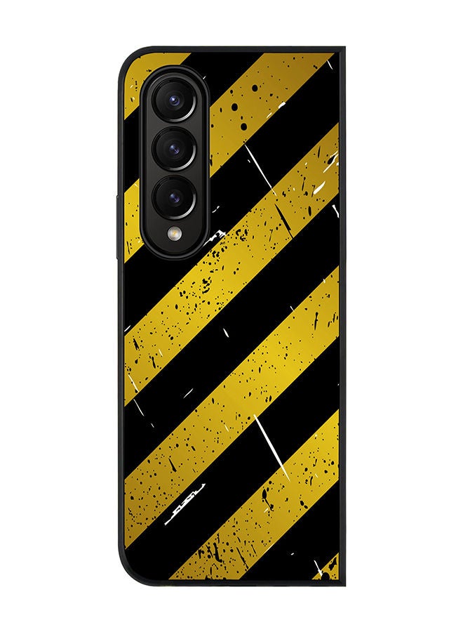 Stylizedd Rugged Black edge case for Samsung Galaxy Z Fold4 Slim fit Soft Case Flexible Rubber Edges Anti Drop TPU Gel Thin Cover - Under Construction - Image 1