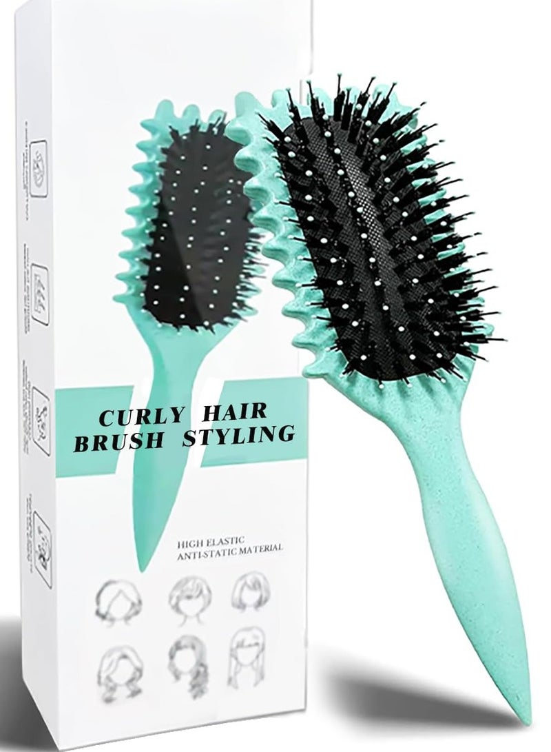 شوداي فرشاة شعر لتمشيط وتشكيل تجعيد الشعر للرجال والنساء لتقليل الشد, شعيرات نايلون, مستطيل, مرنة, تعزيز تجعيد الشعر, للجنسين, 1 قطعة - Image 1