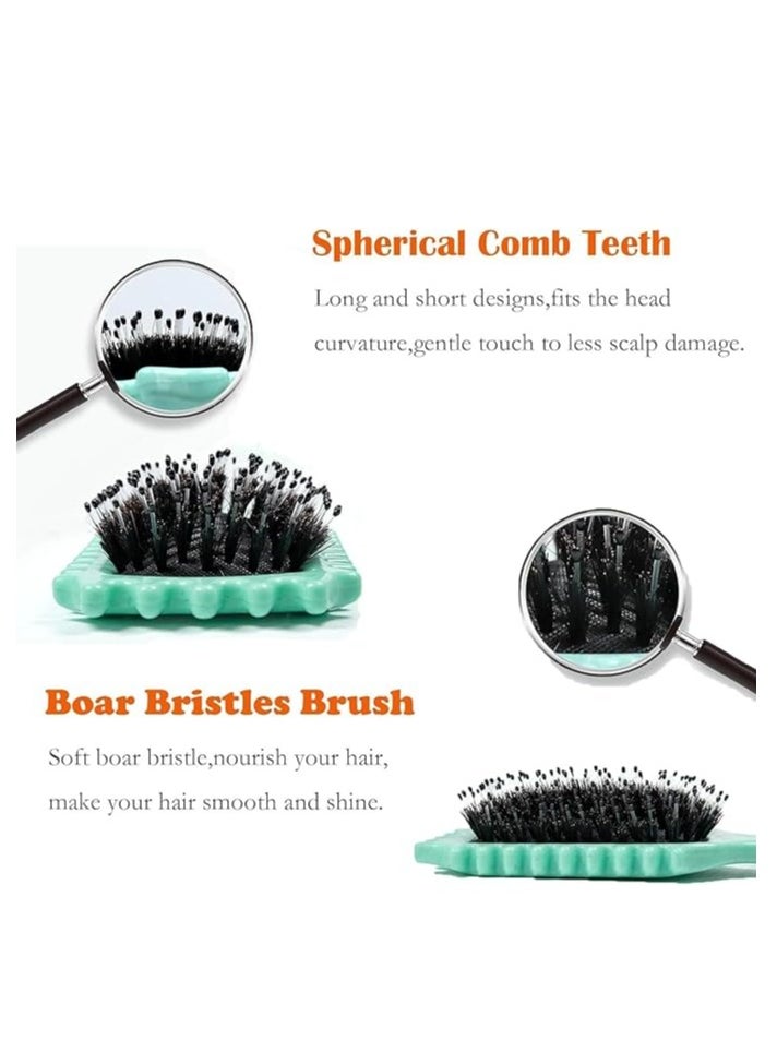 Showday - Curl Defining Brush, Green - Hair Brush for Combing and Shaping Men's and Women's Curls to Reduce Pulling, Nylon Bristles, Oblong, Flexible, Curl Enhancing, Unisex, 1 Count - Image 1