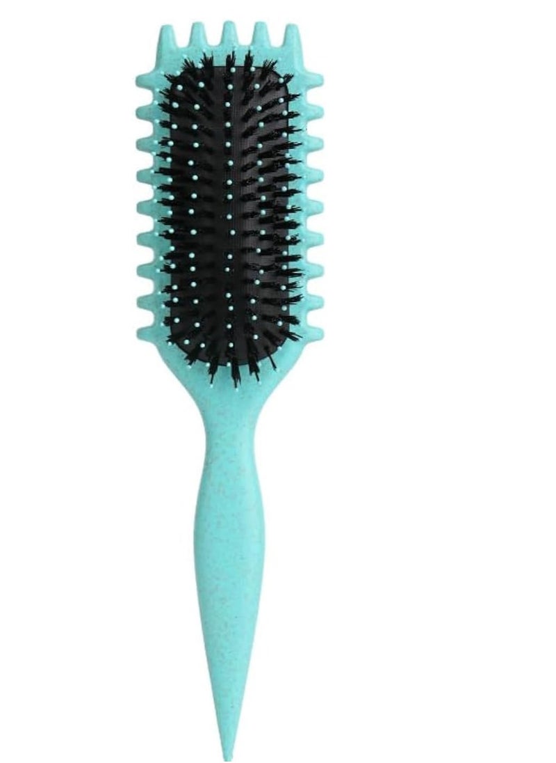 Showday - Curl Defining Brush, Green - Hair Brush for Combing and Shaping Men's and Women's Curls to Reduce Pulling, Nylon Bristles, Oblong, Flexible, Curl Enhancing, Unisex, 1 Count - Image 1