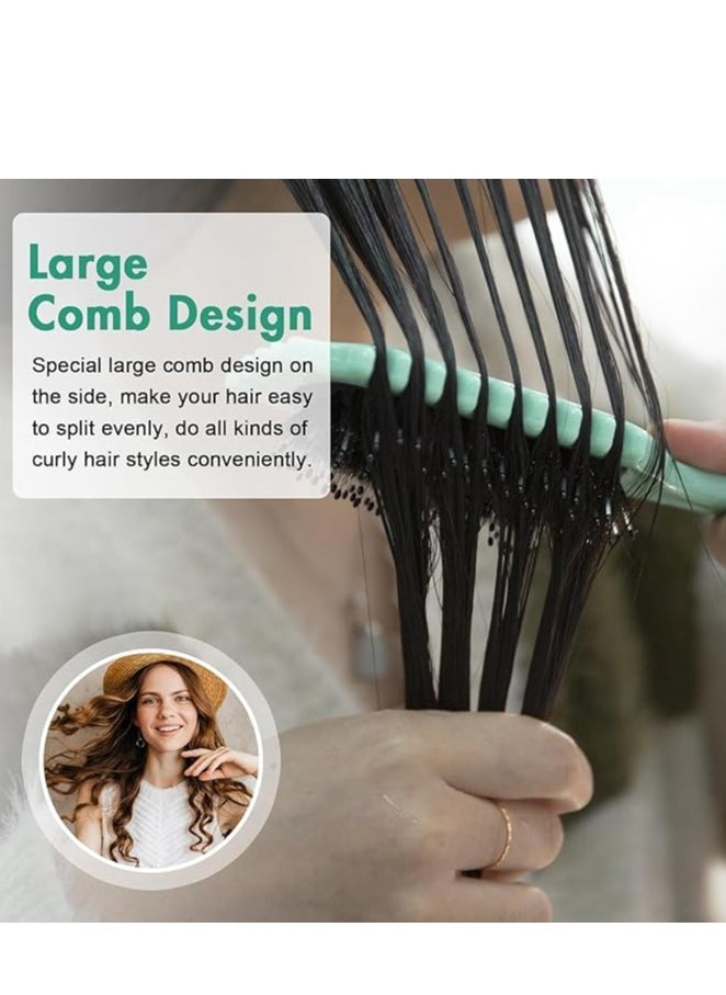 Showday - Curl Defining Brush, Green - Hair Brush for Combing and Shaping Men's and Women's Curls to Reduce Pulling, Nylon Bristles, Oblong, Flexible, Curl Enhancing, Unisex, 1 Count - Image 1