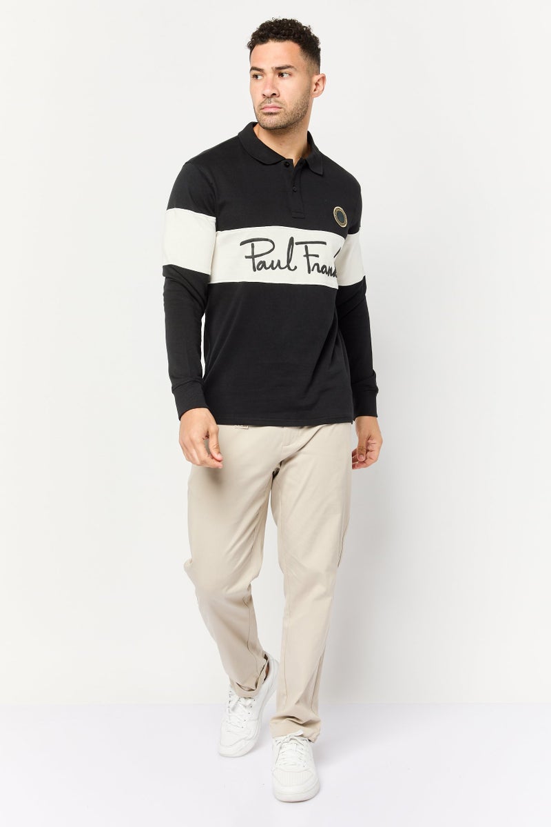 Paul Frank قميص بولو بأكمام طويلة للرجال بتصميم عادي مع شعار العلامة التجارية، متعدد الألوان - Image 3