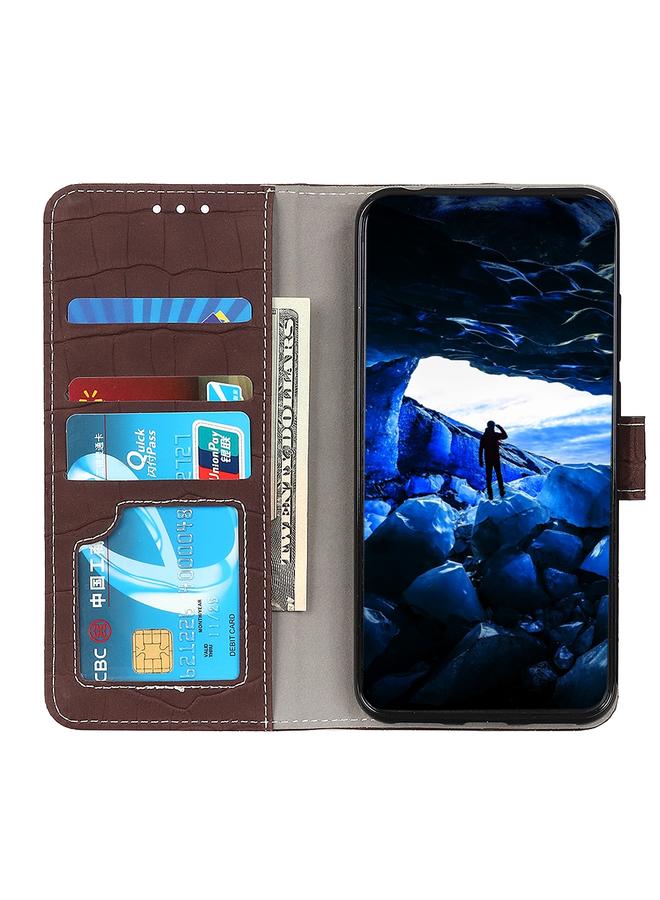 اس-توب جراب هاتف OnePlus 10 Pro من الجلد بتصميم جلد التمساح مع حامل وفتحات للبطاقات ومحفظة - Image 5