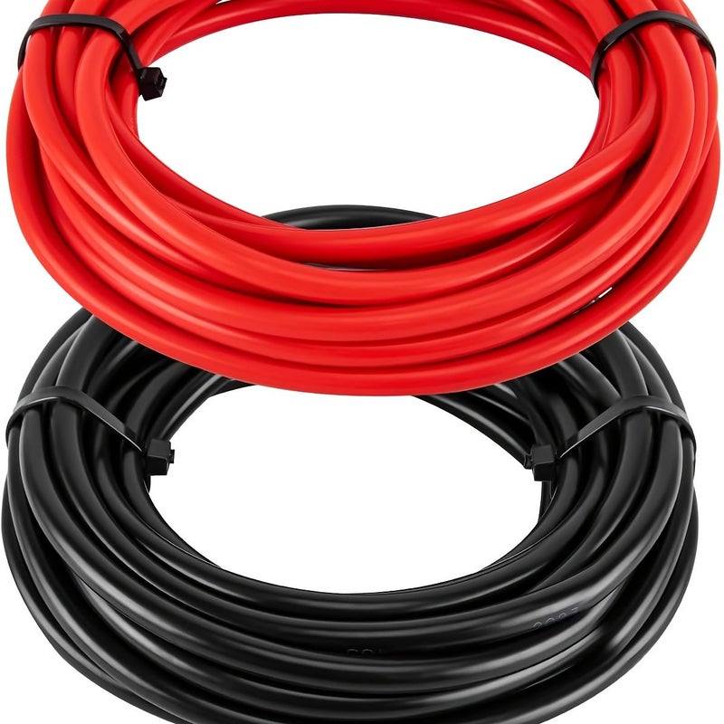Agashe 12 AWG Battery Cable Kit 35FT 10.6M Red Black SC Copper Ring Terminals Tin Plated Copper Wire Suitable for Batteries Cars Solar Boats RVs Power Inverter Cable Kit - Image 3