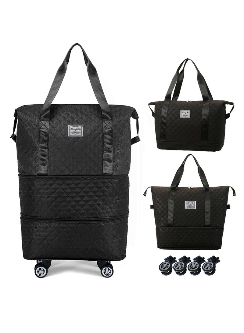 DUNISO Luggage compartment, foldable and detachable rolling luggage bag, portable travel suitcase travel bag, suitable for men's and women's travel or business - Image 1