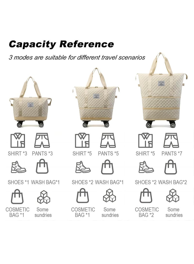 DUNISO Luggage compartment, foldable and detachable rolling luggage bag, portable travel suitcase travel bag, suitable for men's and women's travel or business - Image 4