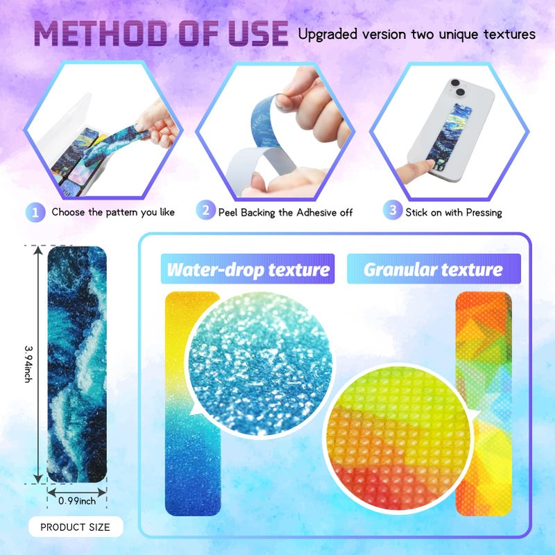 TOEMUR 48 Pieces Unique Sensory Stickers for Anxiety Relief Items - Sensory Strips with Storage Box - 2 Textured Surface Fidget Strips for Office & Classroom Desk - Relieve Adult & Teen Stress - Image 2