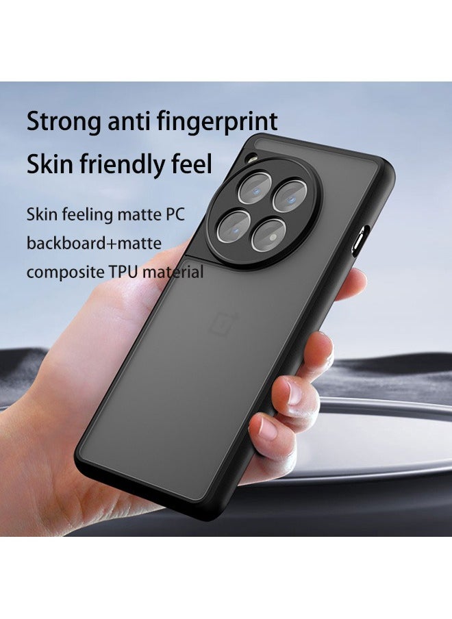 Generic - Case for OnePlus Ace 3 5G, Frosted Translucent Back Protective Slim Phone Cover, Anti-Fingerprints, Anti-Fall Drop Protection, Shockproof Case for OnePlus Ace 3 5G (Black) - Image 1