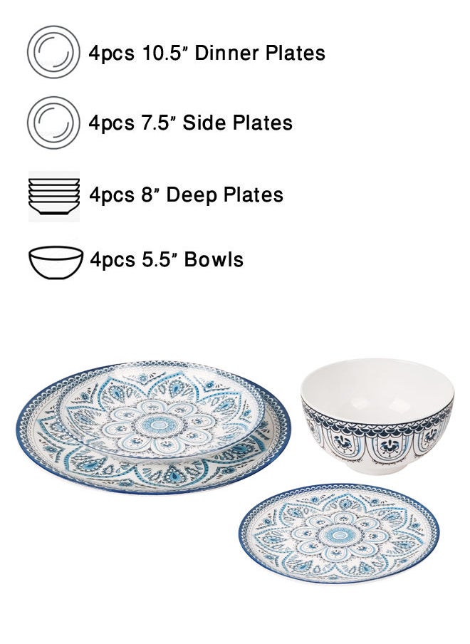 Dove - 16-Piece Porcelain Dinner Set Multicolour - Image 1
