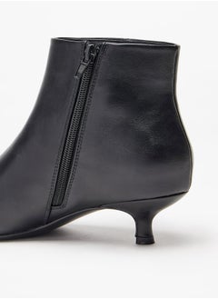 Celeste Women's Solid Ankle Boots with Kitten Heel and Zip Closure  - Image 5