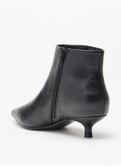Celeste Women's Solid Ankle Boots with Kitten Heel and Zip Closure  - Image 2