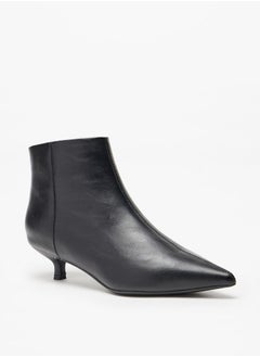 Celeste Women's Solid Ankle Boots with Kitten Heel and Zip Closure  - Image 1
