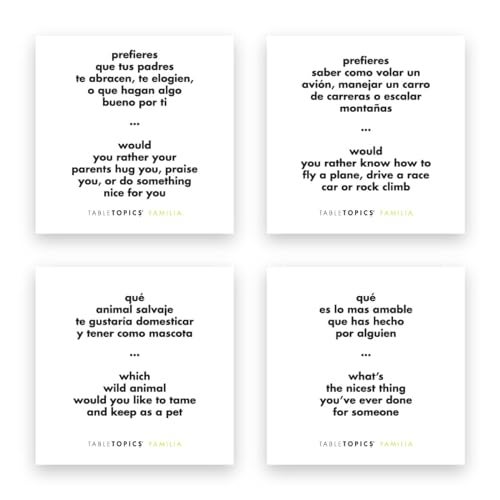 TableTopics Familia En Espanol Question Card Game - 135 Spanish/English Conversation Starter Cards, Game to Learn & Practice Spanish, Play with Friends & Family, Bilingual - Image 4