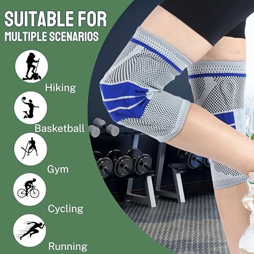 Wonder Care Knee Support Compression Sleeve, 3D Knit Design with Gel Pad and Side Stabilizers, Knee Sleeve for Knee Pain, Workout, Running, Meniscus Tear & Post Surgery Medical Knee Pad (1 Unit,M) - Image 5