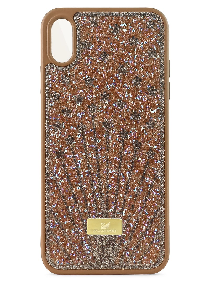 Case For iPhone X/XS Case Glitter Sparkle Diamond Crystal Bling Case with Bling Ultra Thin Lightweight Full Body Shockproof Anti-Scratch Protective Cover (Brown)