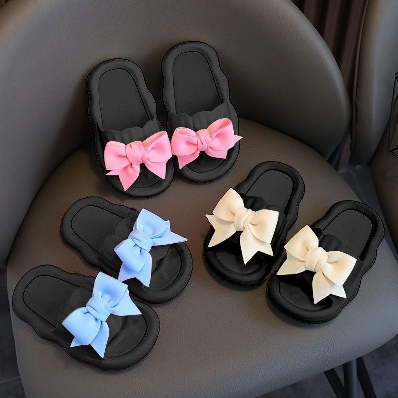 Student Dormitory Bow Label Sweet Fashion Girl Slippers Couple'S Slip-On Slip-On Slip-On Slippers Indoor - Image 3