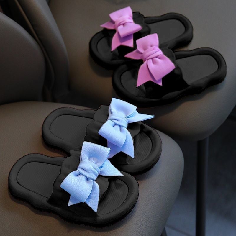 Student Dormitory Bow Label Sweet Fashion Girl Slippers Couple'S Slip-On Slip-On Slip-On Slippers Indoor - Image 5