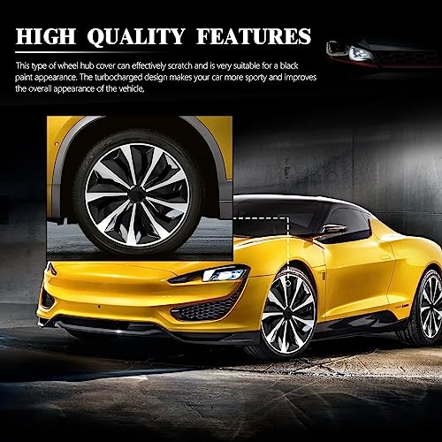 DREAMIZER 16 Inch Hubcaps Set Universal Wheel Rim Covers Replacement Snap on Hub caps Silver Black Full Hubcaps Set of 4 Compatible with Honda Toyota Corolla Nissan Most Cars SUV Truck - Image 2