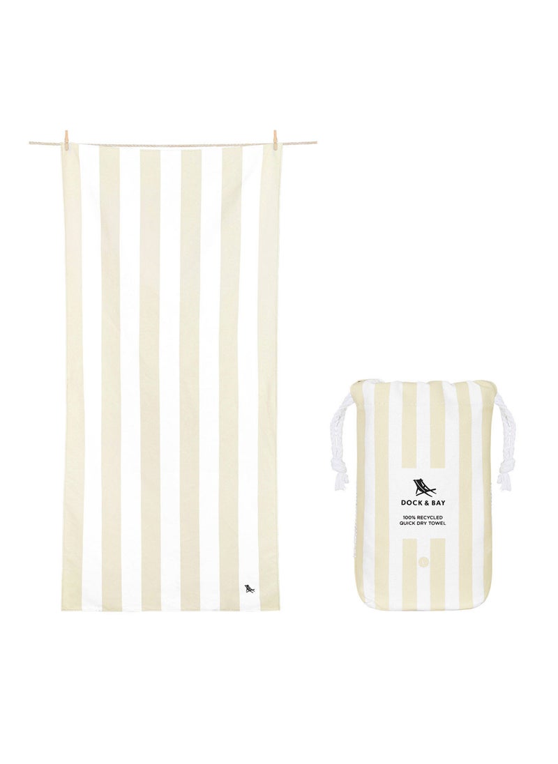 Dock & Bay Dock & Bay Beach Towel, Super Absorbent, Quick Dry, Sand Free, Compact & Lightweight, 100% Recycled Materials, Includes bag - Large (160x90cm) - BORA BORA BEIGE  - Image 1