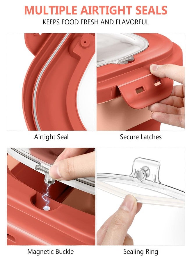 ANVS Dog Food Storage Container - Up to 20lbs Collapsible Dog Food Container with Casters, Scoop and 2.5L Small Pet Food Container to Keep Dry Pet Food Fresh (Pink) - Image 3