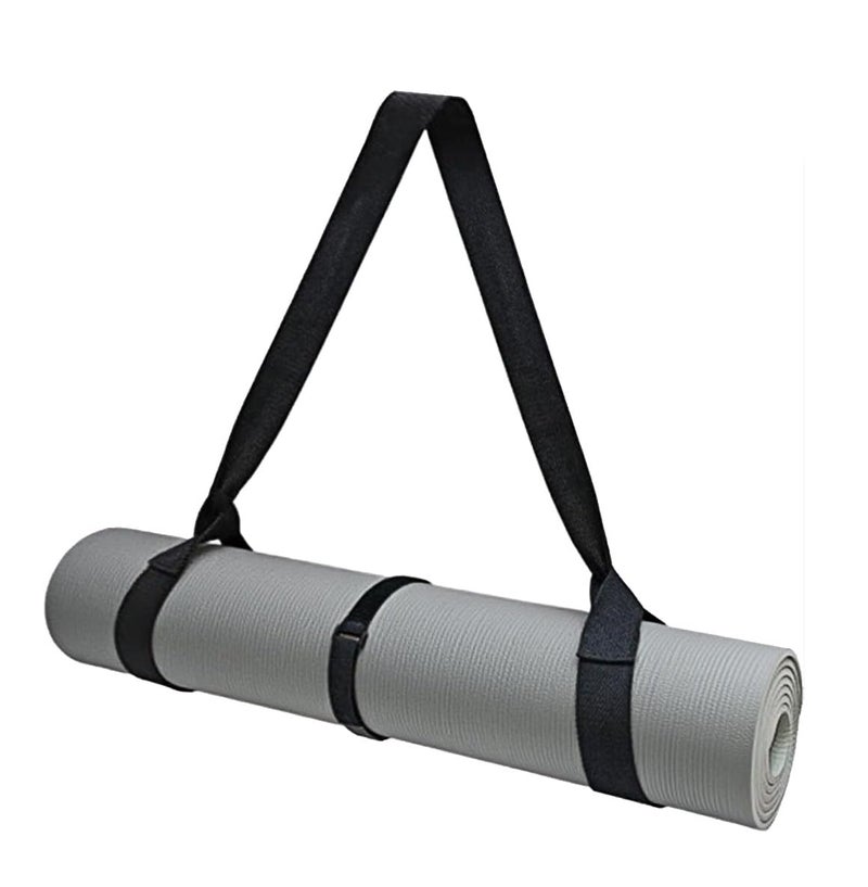 Cidkoth Adjustable Yoga Mat Strap Carrier, Thick Wide Yoga Mat Holder with Hook-and-loop fastener for yoga enthusiast, Travel Gym, Black Non-Slip Yoga Straps for Carrying Mats - Image 1