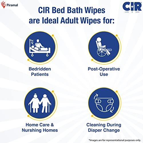 CIR Soft Body Cleansing Wet Bed Bath Wipes for Adults | Body Sponging | Extra Large, 10 Wipes/Pack (Pack of 4), 40 Wipes, White, One Size - Image 5