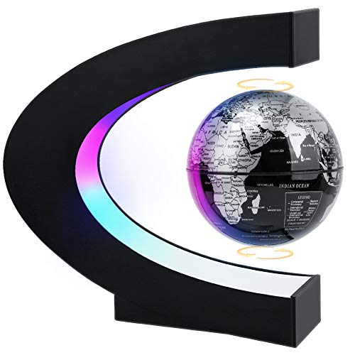 MOKOQI Magnetic Levitating Globe with LED Light, Cool Tech Gift for Men Father Boys and Girls , Birthday Gifts for Kids, Floating Globes World Desk Gadget Decor in Office Home/Display Frame Stand - Image 1