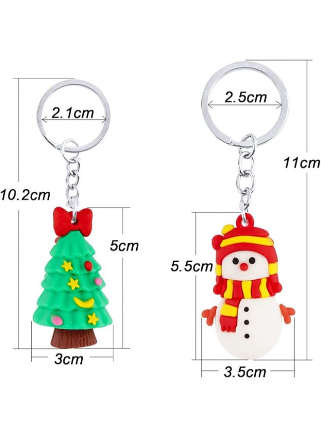 12 قطعة - سلاسل مفاتيح ثلاثية الأبعاد من مادة PVC لعيد الميلاد 12 نمطًا - Image 2