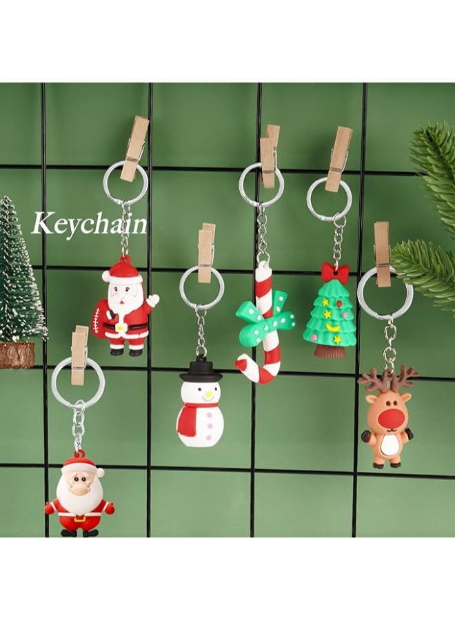 12 قطعة - سلاسل مفاتيح ثلاثية الأبعاد من مادة PVC لعيد الميلاد 12 نمطًا - Image 4