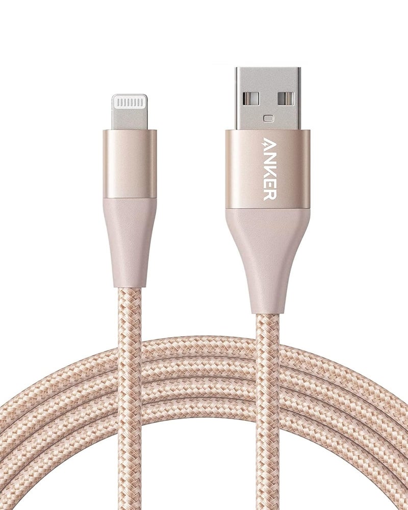 أنكر كابل Anker Powerline+ II Lightning (6 أقدام)، معتمد MFi لتوافق لا تشوبه شائبة مع iPhone X/8/8 Plus/7/7 Plus/6/6 Plus/5/5S والمزيد (ذهبي) - Image 1