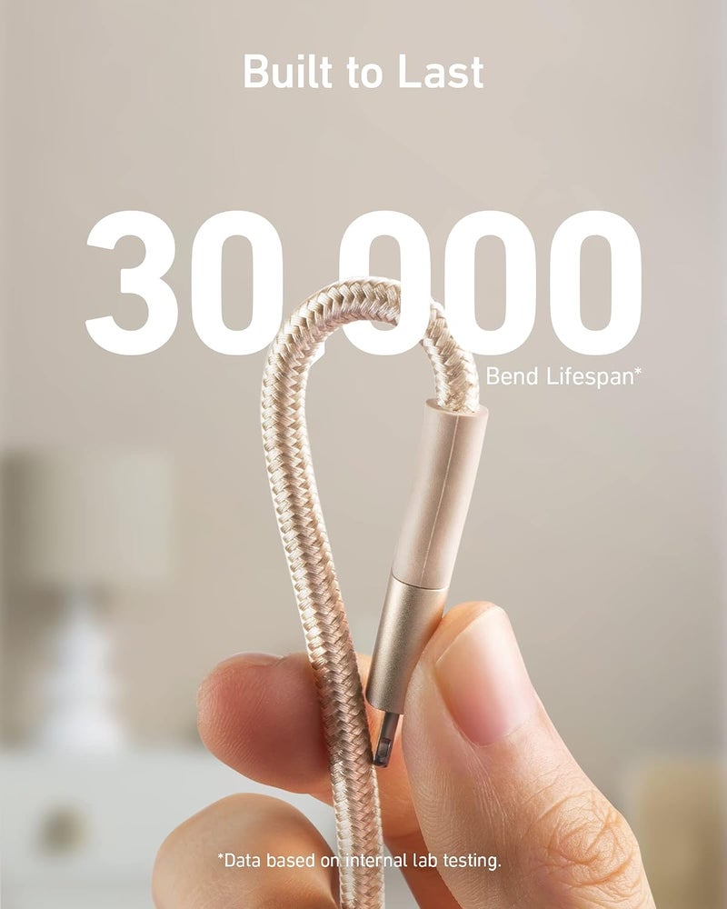 أنكر كابل Anker Powerline+ II Lightning (6 أقدام)، معتمد MFi لتوافق لا تشوبه شائبة مع iPhone X/8/8 Plus/7/7 Plus/6/6 Plus/5/5S والمزيد (ذهبي) - Image 2
