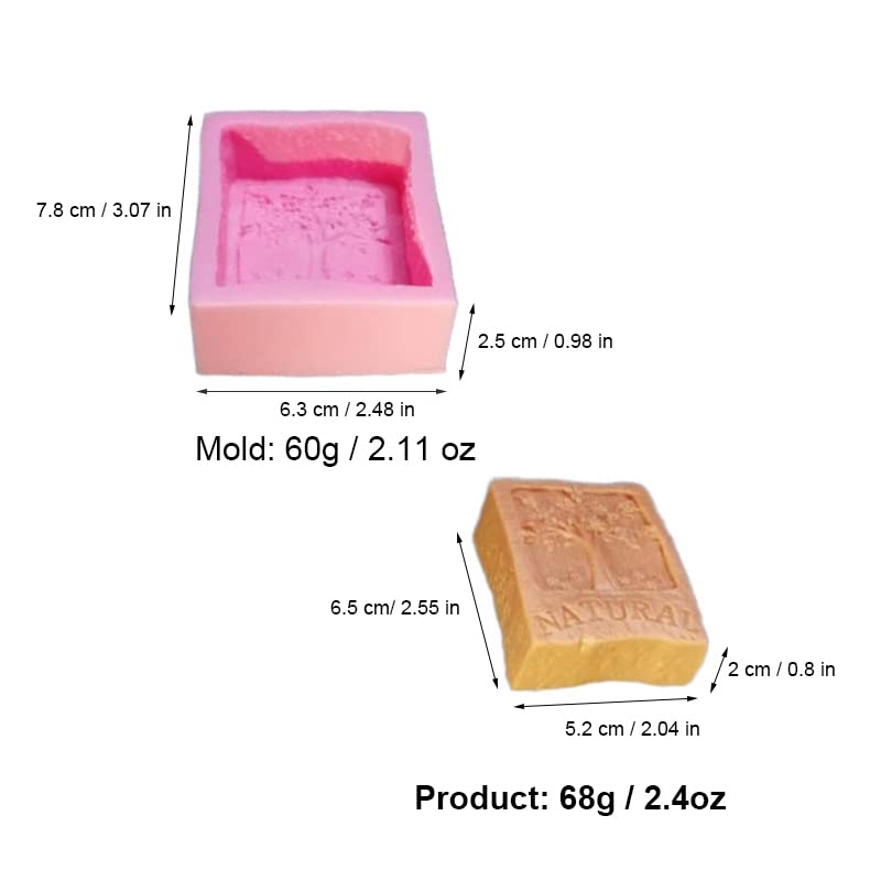 LVDGE Natural Tree Flowers Silicone Soap Mold for Skincare Soap Making, DIY Skincare Products & Small Business Soap (4PCS Tree) - Image 2