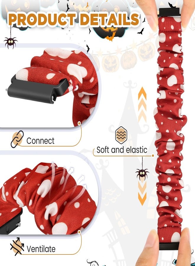ShuYo 20mm Scrunchie Bands Compatible with Gizmo Watch 3 2 1/ Gabb Watch 3 2 1 and SyncUP Watch, Solo Loop Cute Stretchy Gizmo Watch Band (Red + Christmas Tree + Polka Dot + Plaid) - Image 2