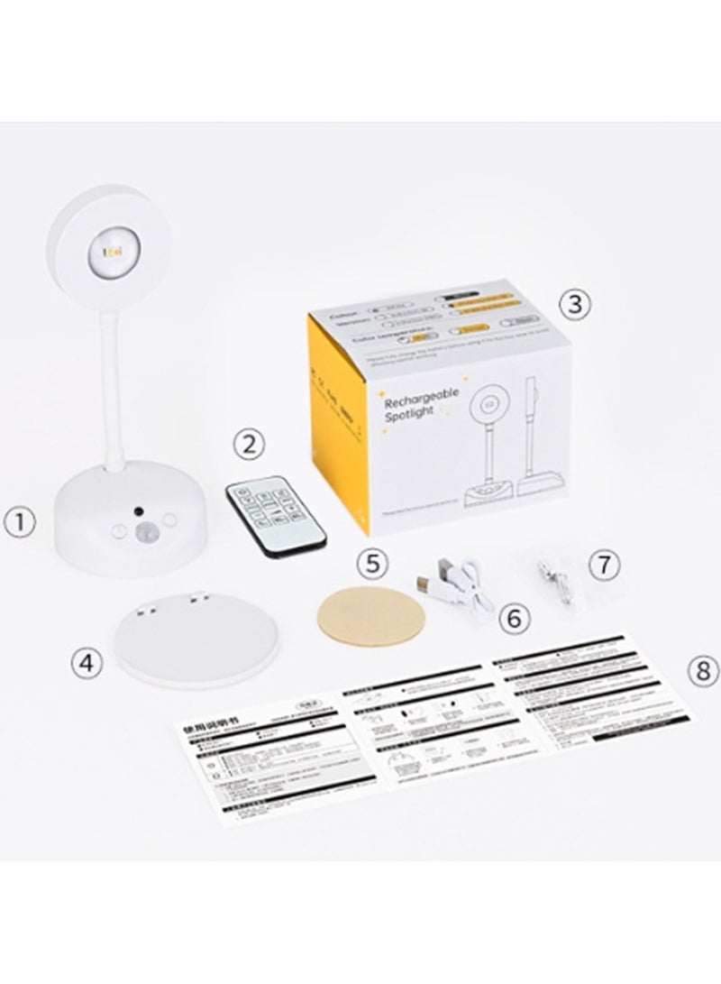 Art Painting Lights Have 3 Lighting Colors And Adjustable Brightness. Led Art Display Wall Key Lights Are Used For Frame Portraits, 360 ° Rotatable Smart Remote Control,White - Image 5