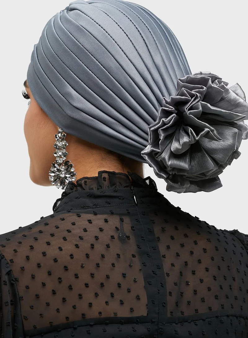 Khizana Turban Hat With Flower Detail