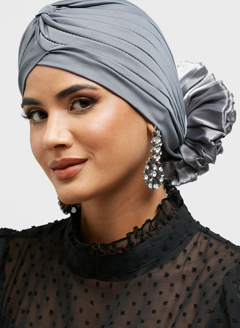 Khizana Turban Hat With Flower Detail