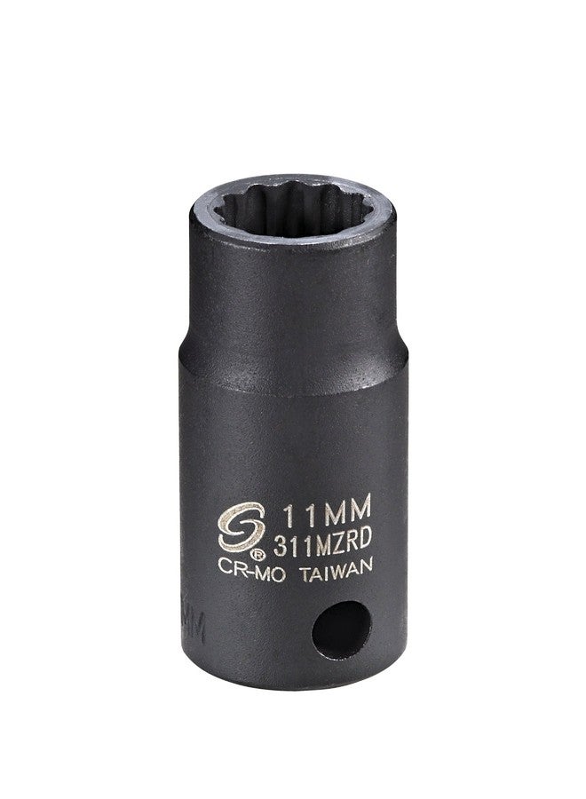 Sunex Tools أدوات صنيكس - مقبس تأثير نصف عميق، 11 مم، 12 نقطة، 3/8 د. - Image 1