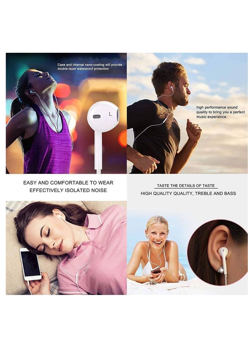 Generic - Wired Earphones For iPhone 7 8 Plus X XR XS MAX 11 12 Pro Max White - Image 1