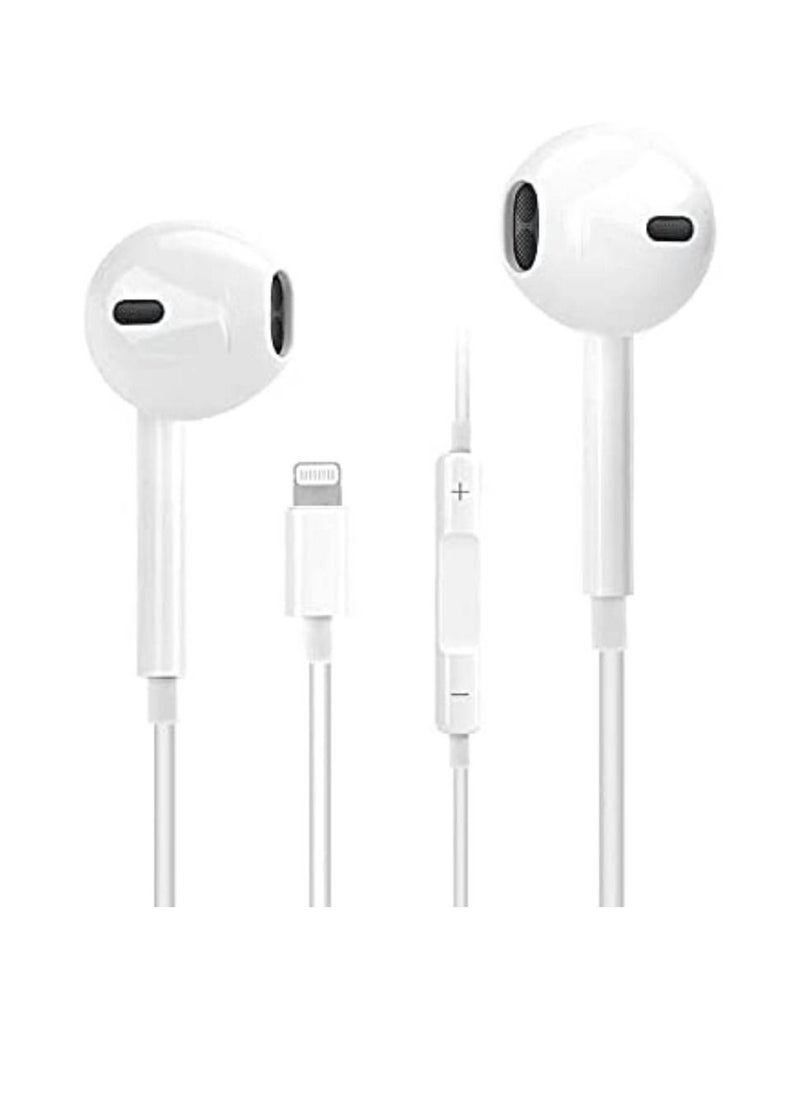 Generic - Wired Earphones For iPhone 7 8 Plus X XR XS MAX 11 12 Pro Max White - Image 1