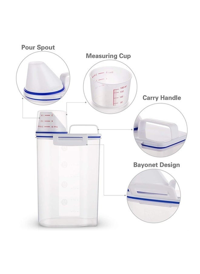 4-Piece Rice And Cereal Storage Container With Measuring Cup Set - Image 4
