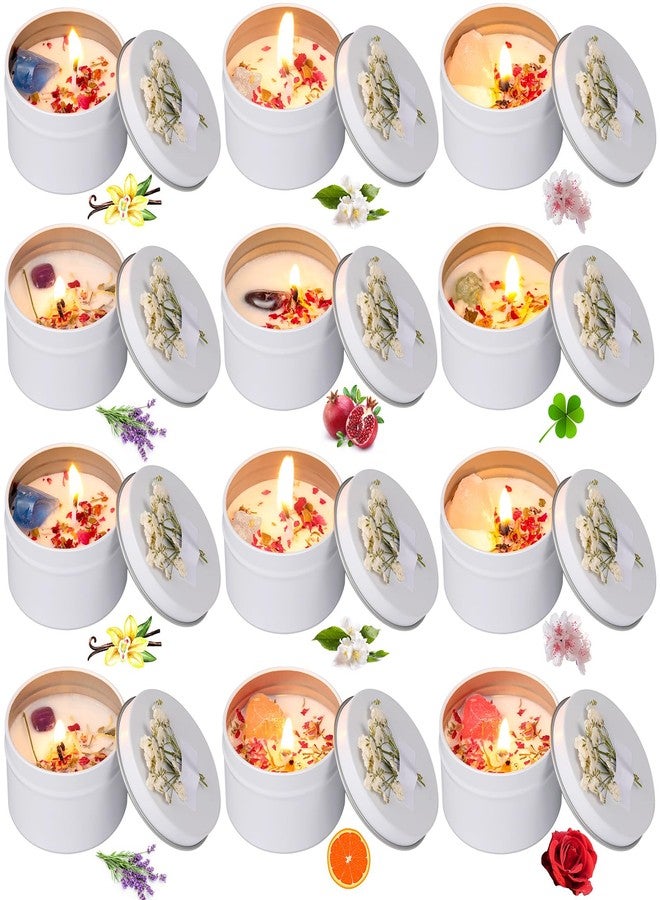 Threlaco مجموعة شموع معطرة من 12 قطعة من ثريلاكو، هدية مثالية لوصيفات العروس، شموع اقتراح وصيفة العروس، شموع زهور من شمع الصويا، هدية للنساء، هدية لوصيفة الشرف، هدايا لحفلات الزفاف وحفلات توديع العزوبية للضيوف (لون أنيق). - Image 1