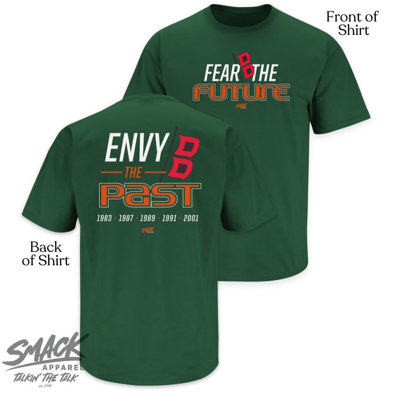 Smack Apparel Fear The Future T-Shirt for Miami College Fans (SM-5XL) (Forest Green Short Sleeve, 5X-Large) - Image 4
