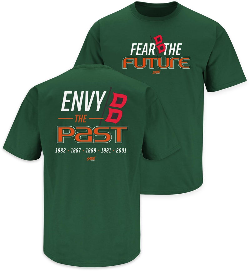 Smack Apparel Fear The Future T-Shirt for Miami College Fans (SM-5XL) (Forest Green Short Sleeve, 5X-Large) - Image 1