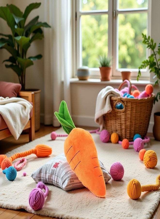 Qintreesify Carrot Shape Pet Plush Toy with Sound, Best Pet Supplies Crinkle Dog Toy for Small, Medium, and Large Breeds, Cute Carrot with Soft Squeaker, Bite-Resistant Soft Comfortable Dog Toys - Image 2