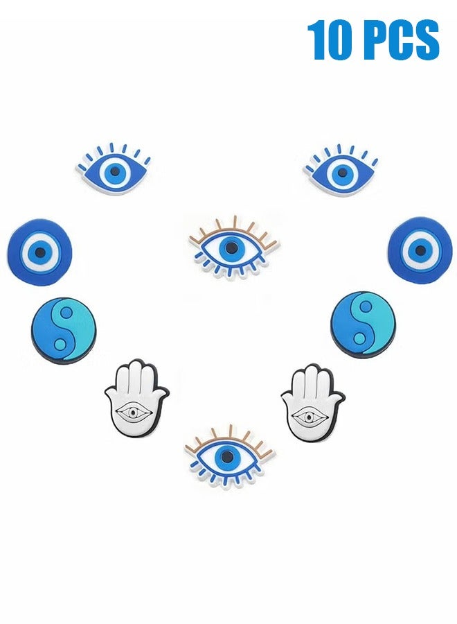 10 Pcs Devil's Eye Shoe Decoration Charms Bracelet Wristband Accessories Party Gifts - Image 1