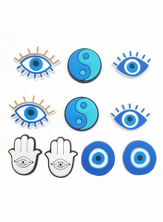 10 Pcs Devil's Eye Shoe Decoration Charms Bracelet Wristband Accessories Party Gifts - Image 4