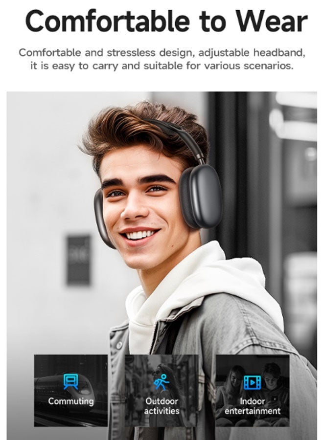 BOROFONE Bluetooth and wired connection dual-mode headphones Gaming Bluetooth headset Enhanced battery life edition Music headphones Retractable design Bluetooth 5.4 gaming headset ANC active noise-cancelling over-ear headphones (Blue) - Image 5