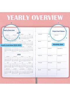 INFOSUN 2024 Leather Planner Weekly and Monthly, 18 Months Calendar Book, 2024 Academic Planner From Jan. 2024-June 2025, 2024 Appointment Book, Daily Agenda, Yearly Teachers Planner (5.7 X 8.5" Pink)  - Image 3
